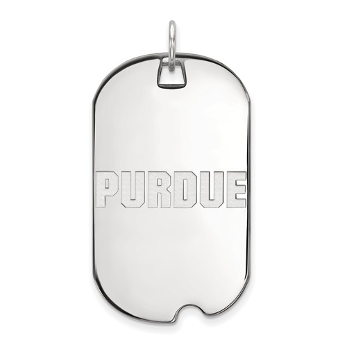 10k White Gold Purdue University Dog Tag