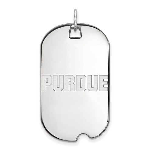 14k White Gold Purdue University Dog Tag