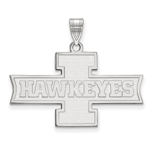 University of Iowa Hawkeyes Pendant 3/4in Sterling Silver