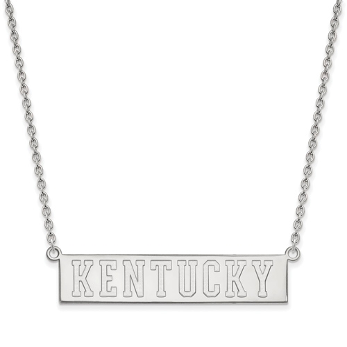 10kt White Gold Large KENTUCKY Bar Pendant with 18in Chain