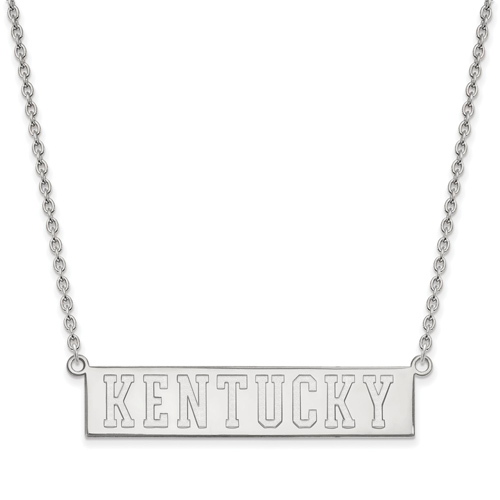 14kt White Gold Large KENTUCKY Bar Pendant with 18in Chain
