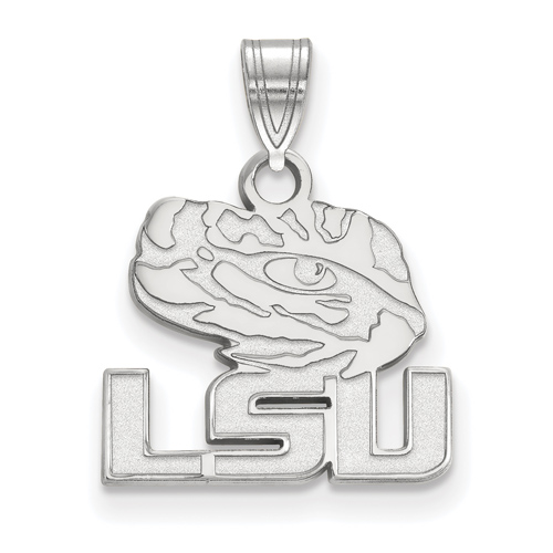 10kt White Gold 1/2in LSU Eye of the Tiger Pendant