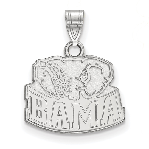 Sterling Silver 1/2in University of Alabama Big Al BAMA Pendant