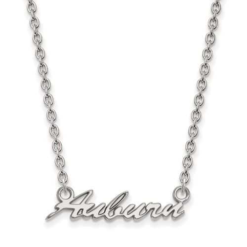 Sterling Silver Auburn University Script Pendant with 18in Chain