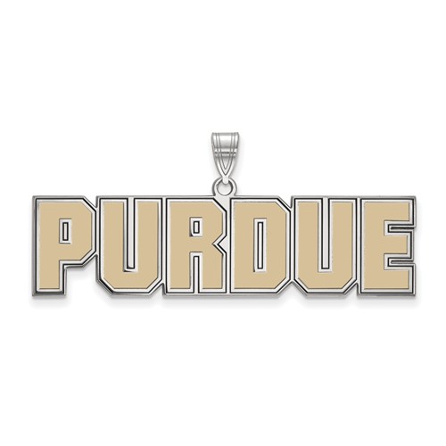 Sterling Silver Purdue University Large Enamel Pendant