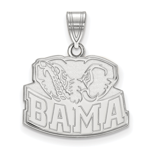 Sterling Silver 5/8in University of Alabama Big Al BAMA Pendant