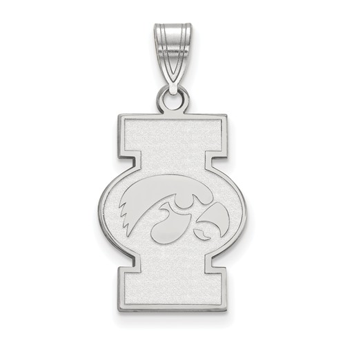 University of Iowa I Tigerhawk Pendant 3/4in Sterling Silver