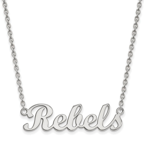 14k White Gold Rebels Pendant with 18in Chain