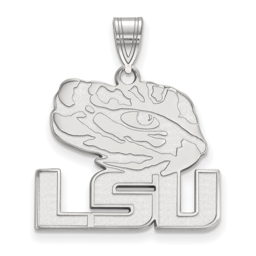 14kt White Gold Large LSU Eye of the Tiger Pendant