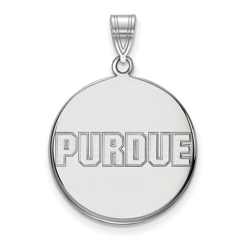 Sterling Silver Purdue University Disc Pendant 7/8in