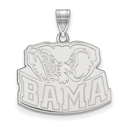 Sterling Silver 3/4in University of Alabama Big Al BAMA Pendant