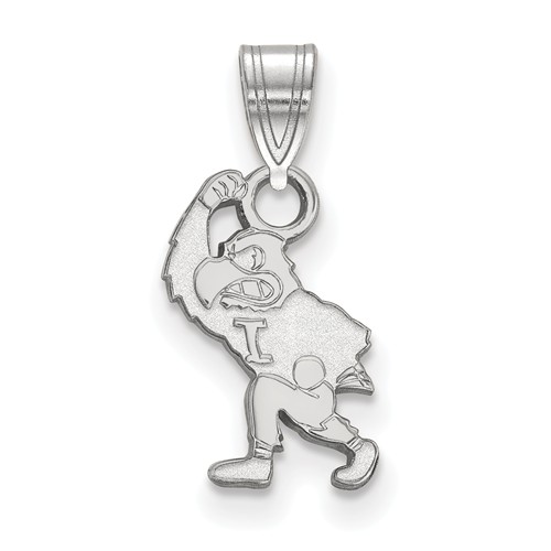 University of Iowa Herky the Hawk Charm 1/2in 10k White Gold