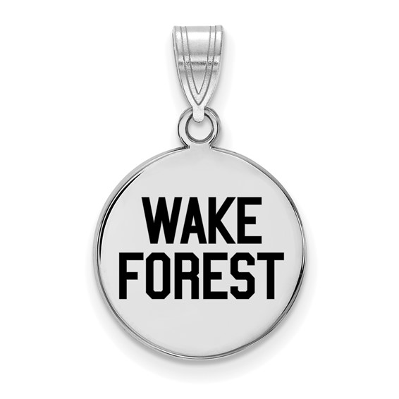 Wake Forest University Enamel Disc Logo Pendant 5/8in Sterling Silver
