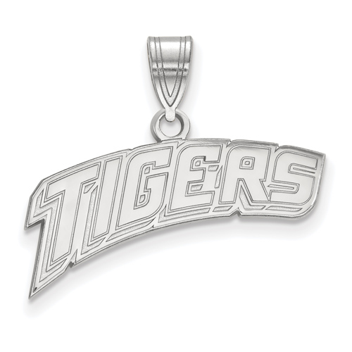 14kt White Gold 1/2in Louisiana State University TIGERS Pendant