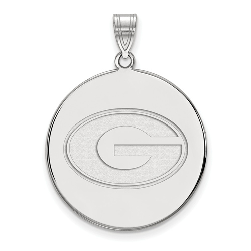 Sterling Silver 1in University of Georgia G Round Pendant