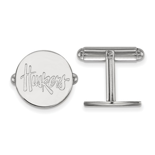 Sterling Silver University of Nebraska Huskers Cuff Links