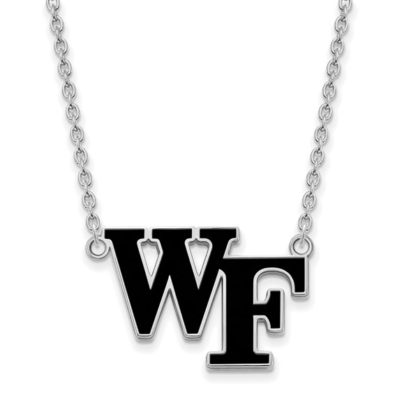 Sterling Silver Wake Forest University Enamel Necklace