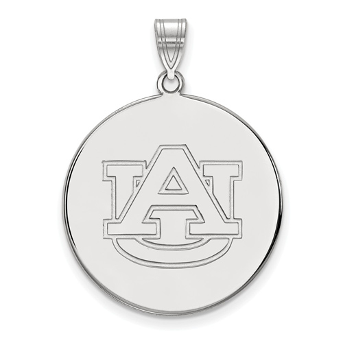 Sterling Silver 1in Auburn University Round Pendant