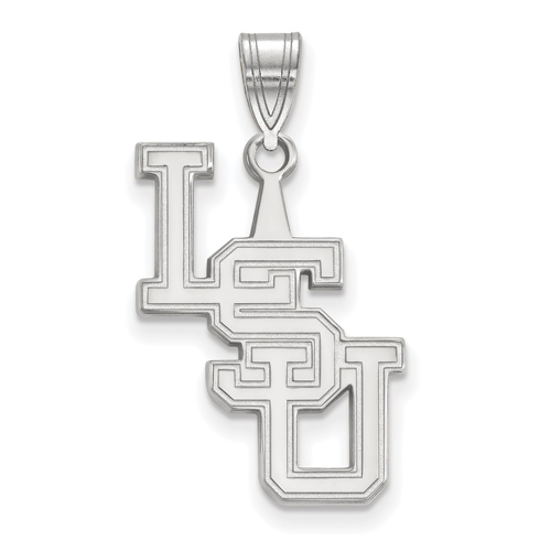 14kt White Gold 7/8in Interlocked LSU Pendant
