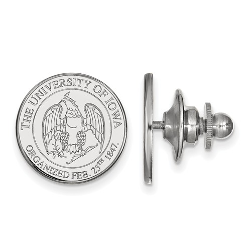 University of Iowa Seal Lapel Pin 14k White Gold 
