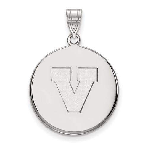 Sterling Silver 3/4in University of Virginia V Disc Pendant