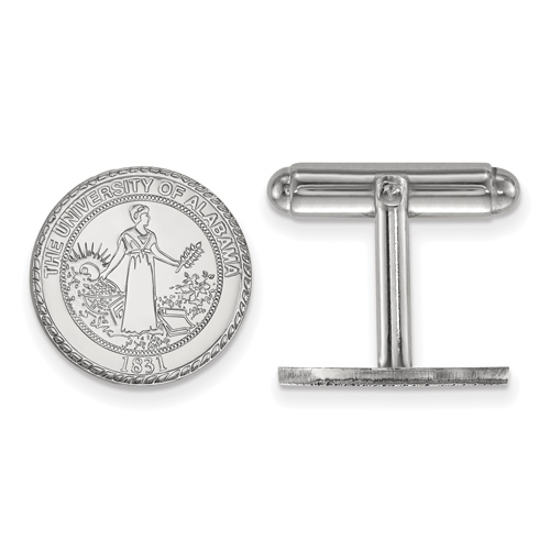 Sterling Silver University of Alabama Round Crest Cuff Links