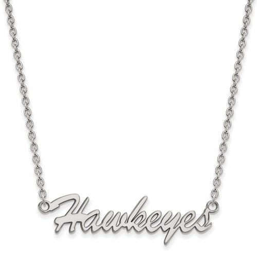 Sterling Silver University of Iowa Hawekeyes Script Necklace