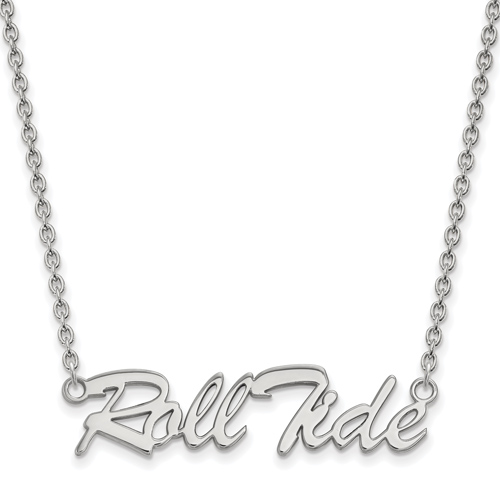 Sterling Silver Roll Tide Pendant with 18in Chain
