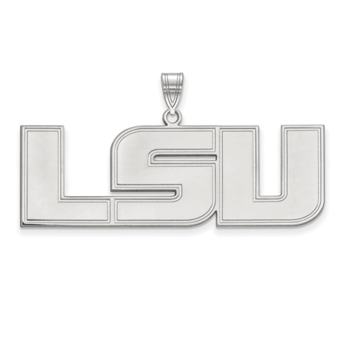 10kt White Gold Extra Large Louisiana State University LSU Pendant