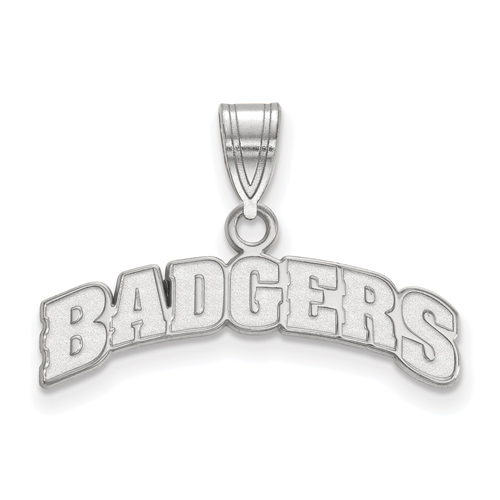 14kt White Gold University of Wisconsin BADGERS Pendant 
