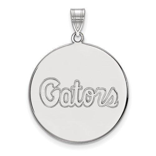 Sterling Silver 1in University of Florida Gators Round Pendant