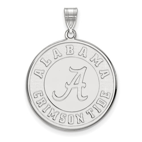 Sterling Silver 1in University of Alabama Crimson Tide Round Pendant
