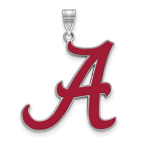 Sterling Silver 1in University of Alabama A Enamel Pendant
