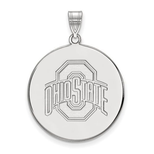 Sterling Silver 1in Ohio State University Disc Pendant