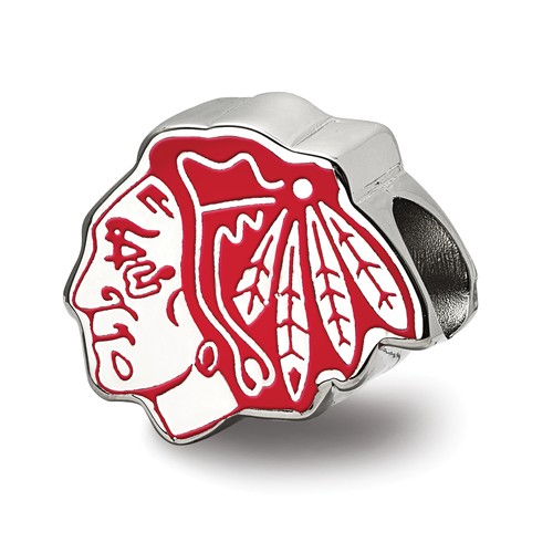 Chicago Blackhawks Enamel Bead Sterling Silver