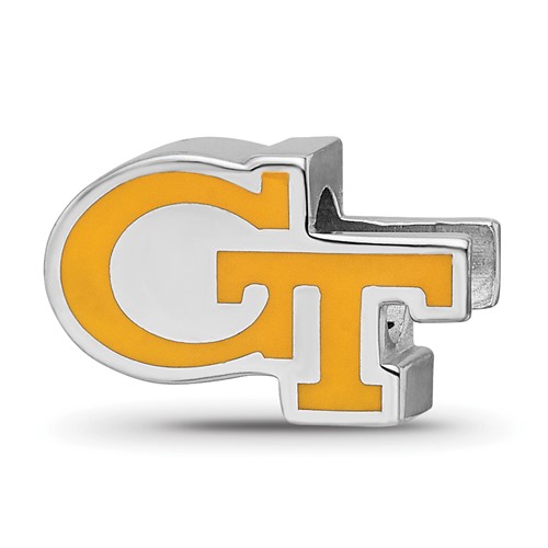 Sterling Silver Georgia Tech GT Enameled Bead