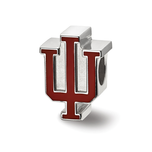 Sterling Silver Indiana University Trident Logo Bead