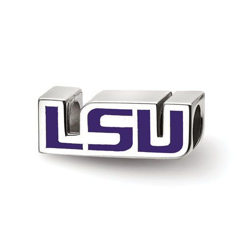 Sterling Silver Louisiana State University LSU Enamel Bead