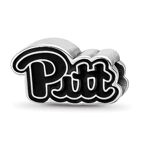 Sterling Silver University of Pittsburgh Pitt Enamel Logo Bead