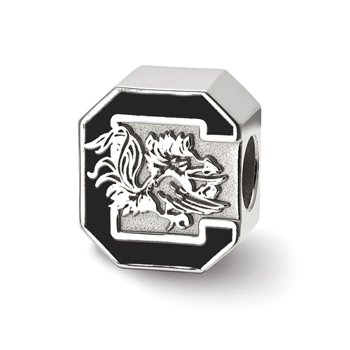 Sterling Silver University of South Carolina Enameled Bead