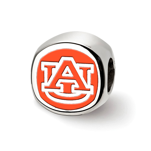 Sterling Silver Auburn University Enameled Bead SS501AU Joy Jewelers