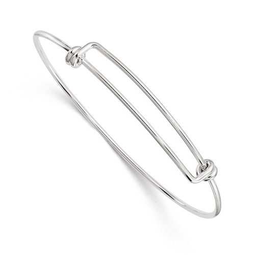 Sterling Silver Adjustable Wire Bangle Bracelet