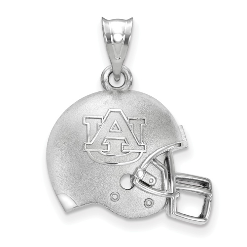 Sterling Silver 3/4in Auburn University Football Helmet Pendant