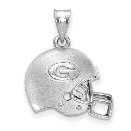 Sterling Silver 3/4in University of Georgia Football Helmet Pendant