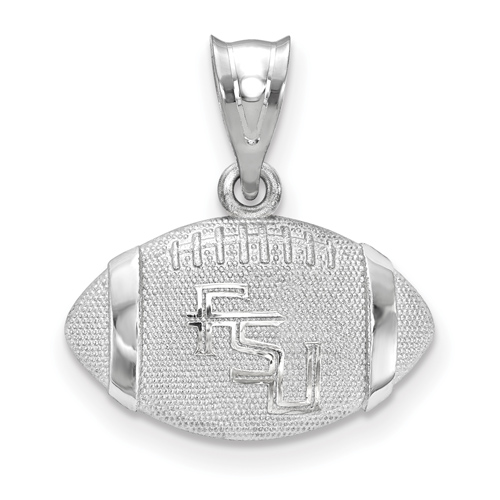 Sterling Silver 3/8in Florida State University Football Pendant