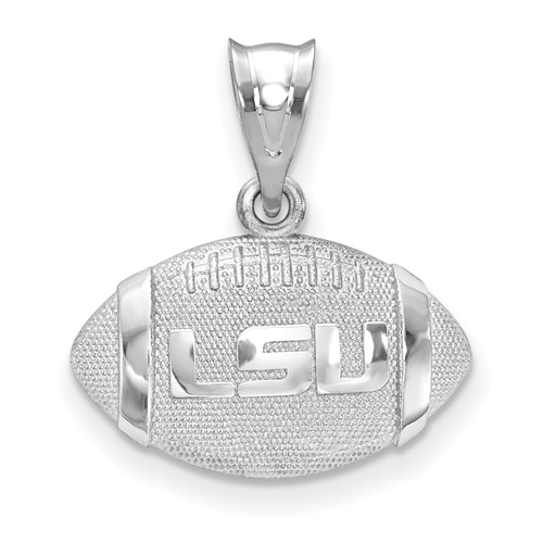Sterling Silver 3/8in LSU 3-D Football Pendant