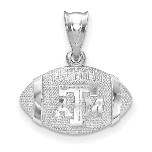 Sterling Silver Texas A&M University 3-D Football Pendant