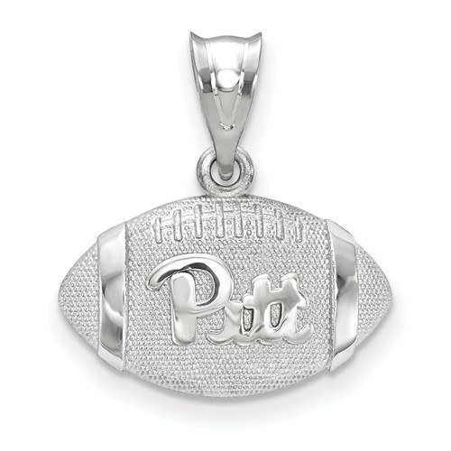 Sterling Silver University of Pittsburgh 3-D Football Pendant