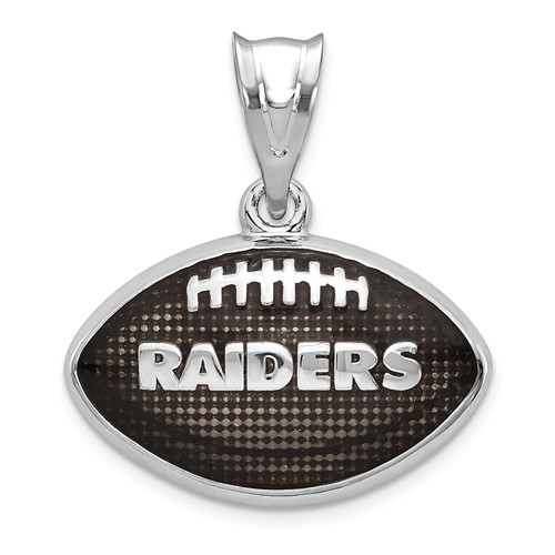 Sterling Silver Oakland Raiders Enameled Football Pendant SS508RAI