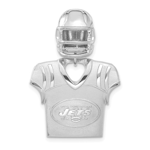 Sterling Silver New York Jets Jersey Helmet Pendant 1 1/4in